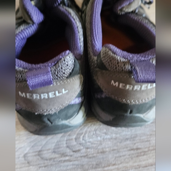 Merrell Grey and Purple Hiking Shoes Size 8 - Picture 3 of 5